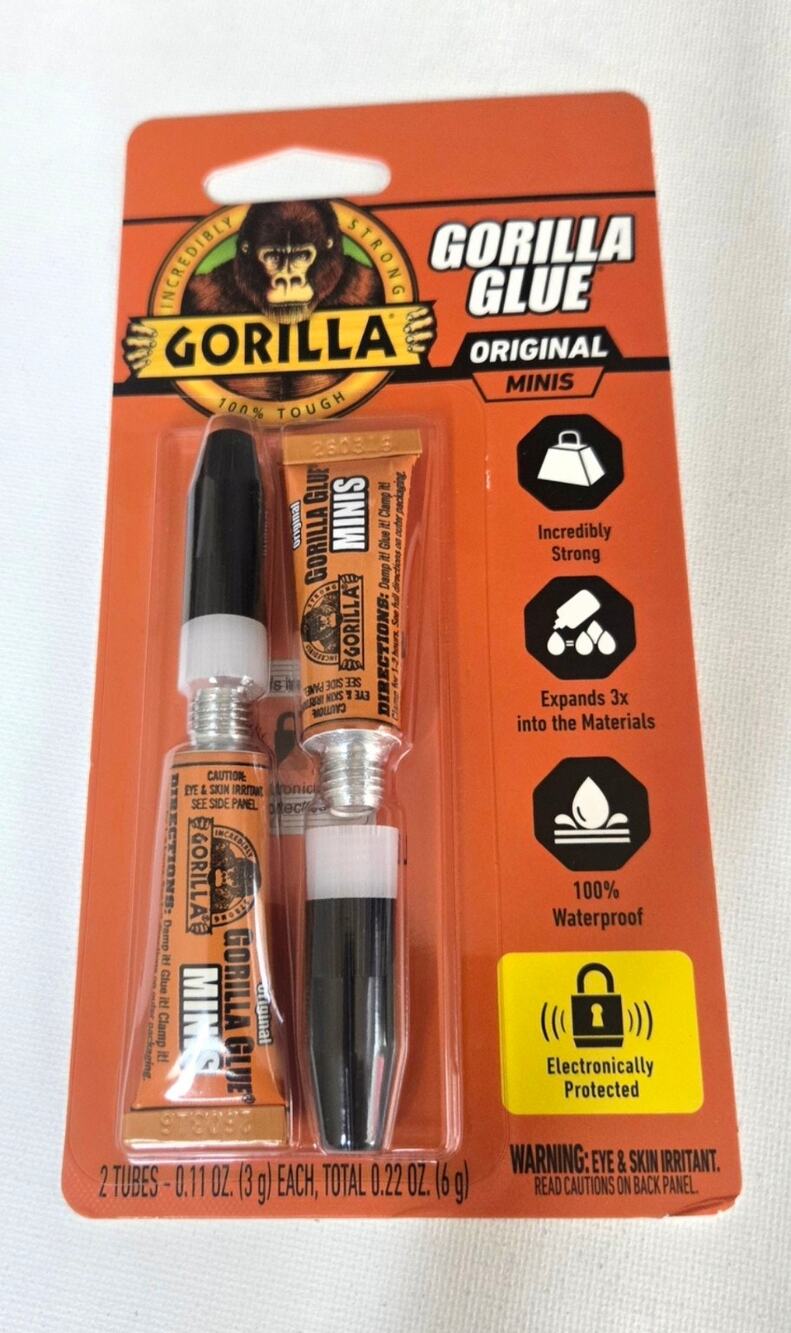 Gorilla Glue Original Minis 2 Pack 3g Tubes Waterproof Polyurethane Adhesive